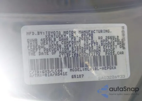 1999 Toyota Avalon Xls z USA, uszkodzony, nr VIN 4T1BF18B6XU303172